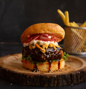 KOREAN BBQ SAUCE PANEER BURGER
