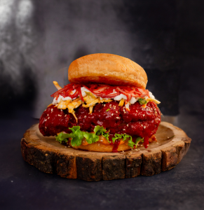 KOREAN HONEY SRIRACHA CHICKEN BURGER